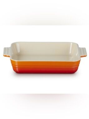 Le Creuset Heritage Bright Orange Stoneware Baking Dish- 5 inches by 7 inches